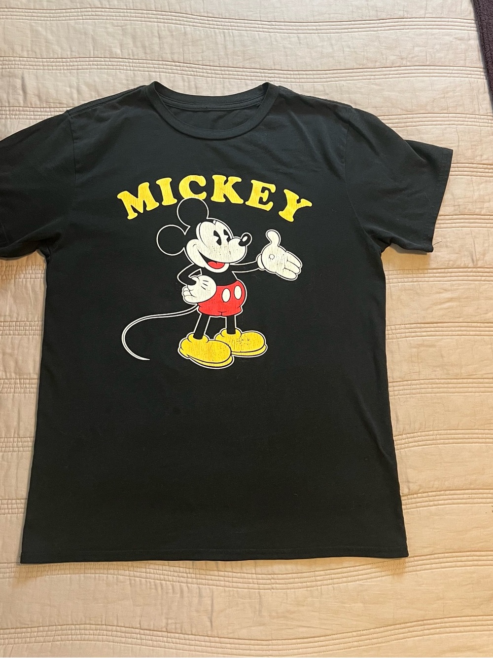 Mickey Graphic Tee Black with Yellow & Red Classic Y2K Mickey Mouse